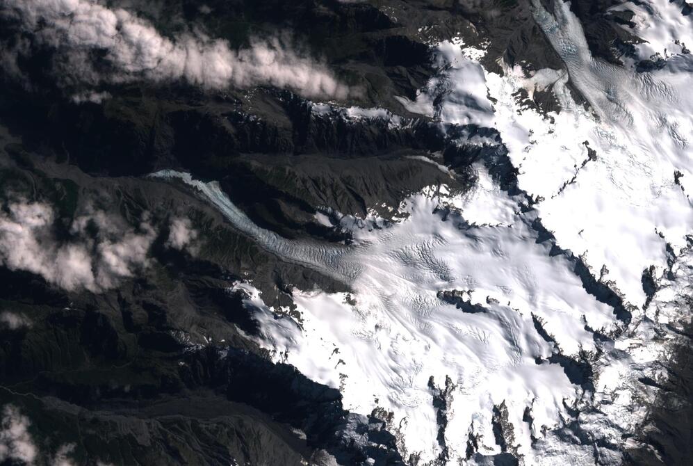 Aerial view of Fox Glacier