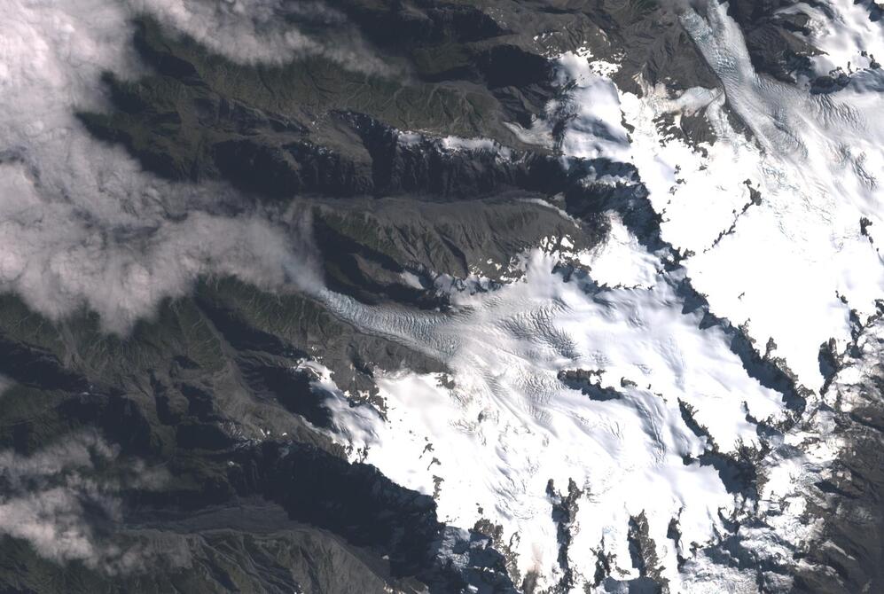 Aerial view of Fox Glacier