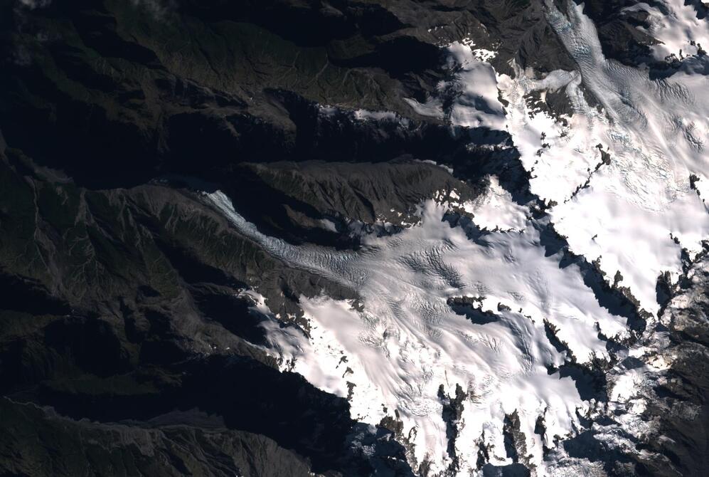 Aerial view of Fox Glacier