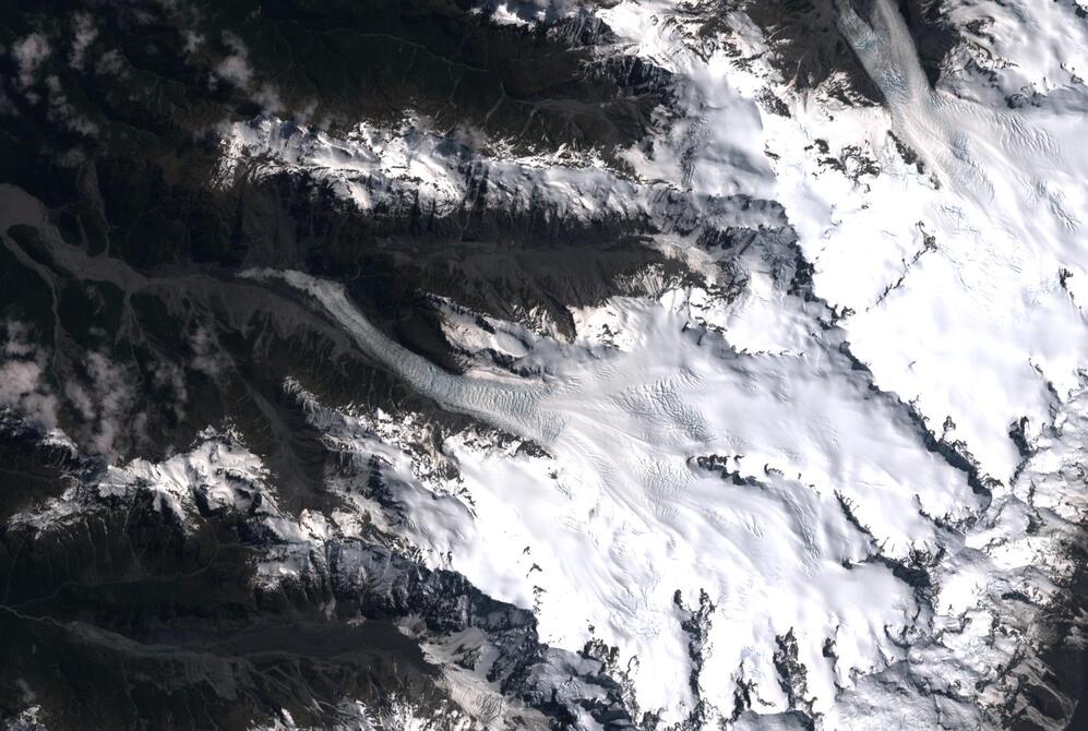 Aerial view of Fox Glacier