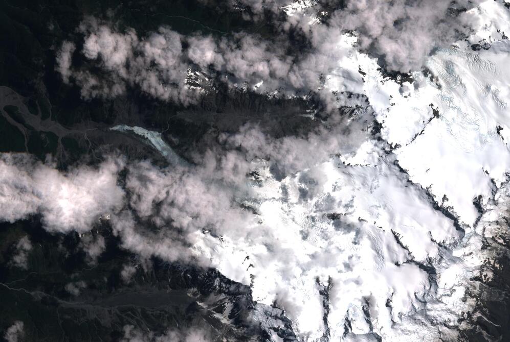 Aerial view of Fox Glacier