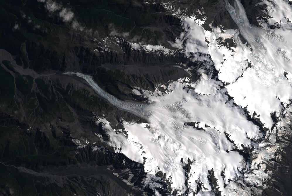 Aerial view of Fox Glacier