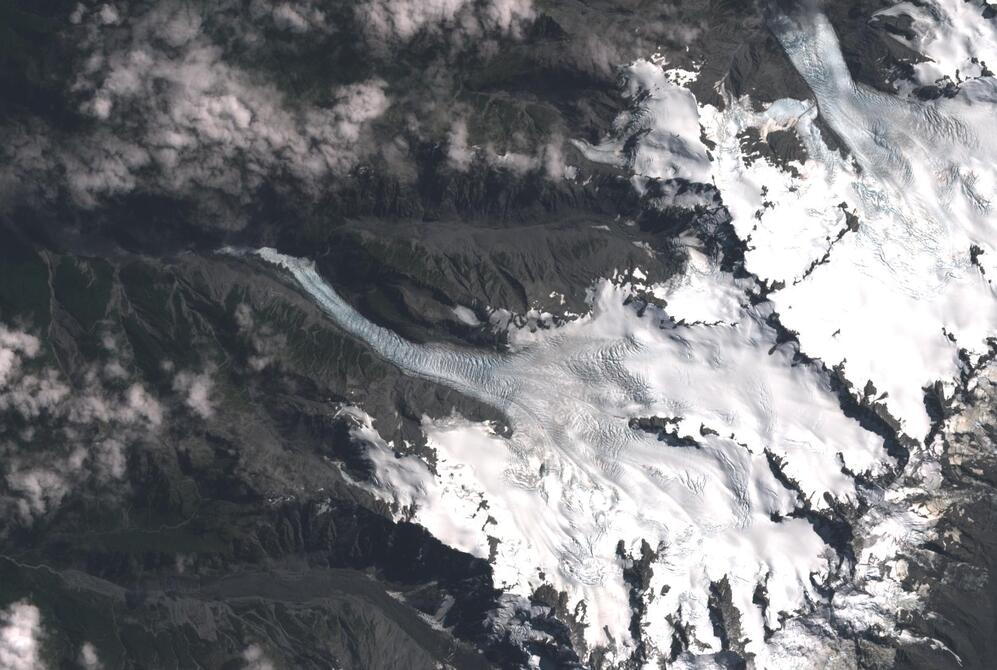 Aerial view of Fox Glacier