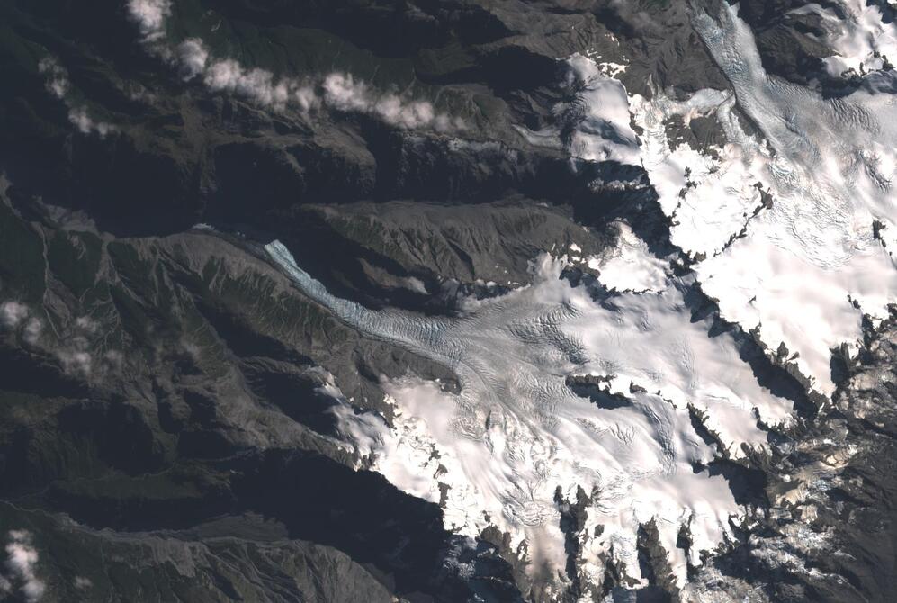 Aerial view of Fox Glacier