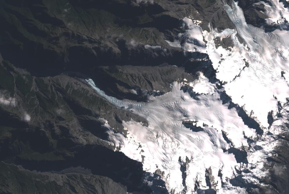 Aerial view of Fox Glacier