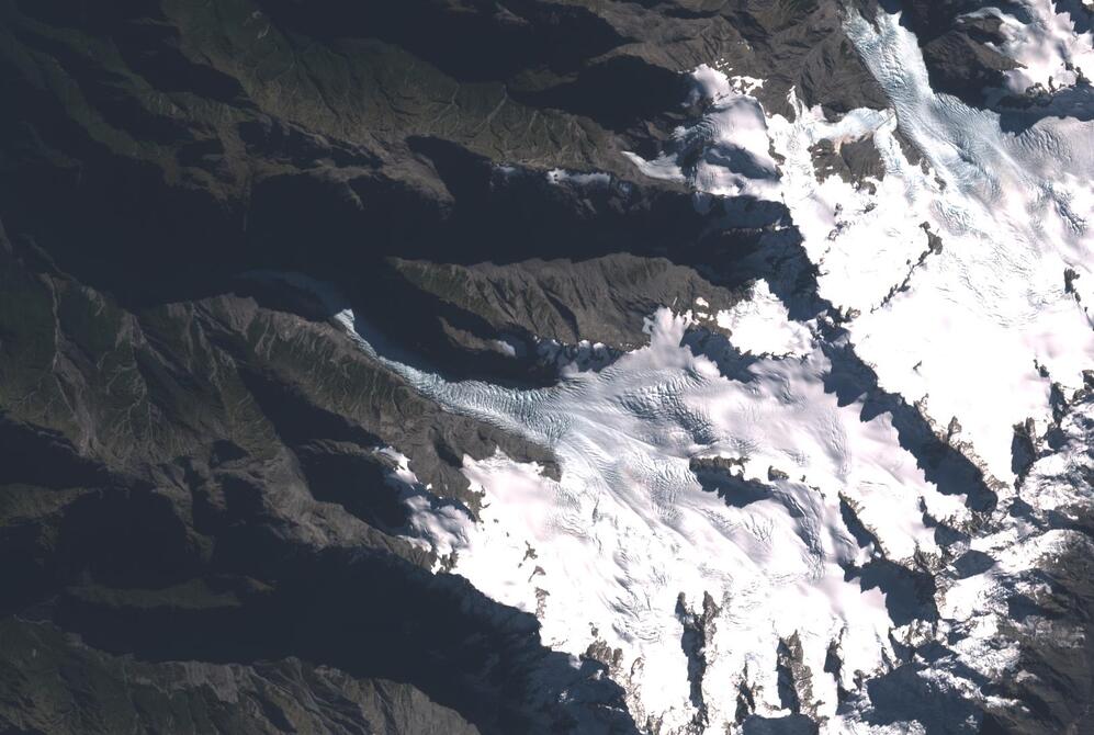 Aerial view of Fox Glacier