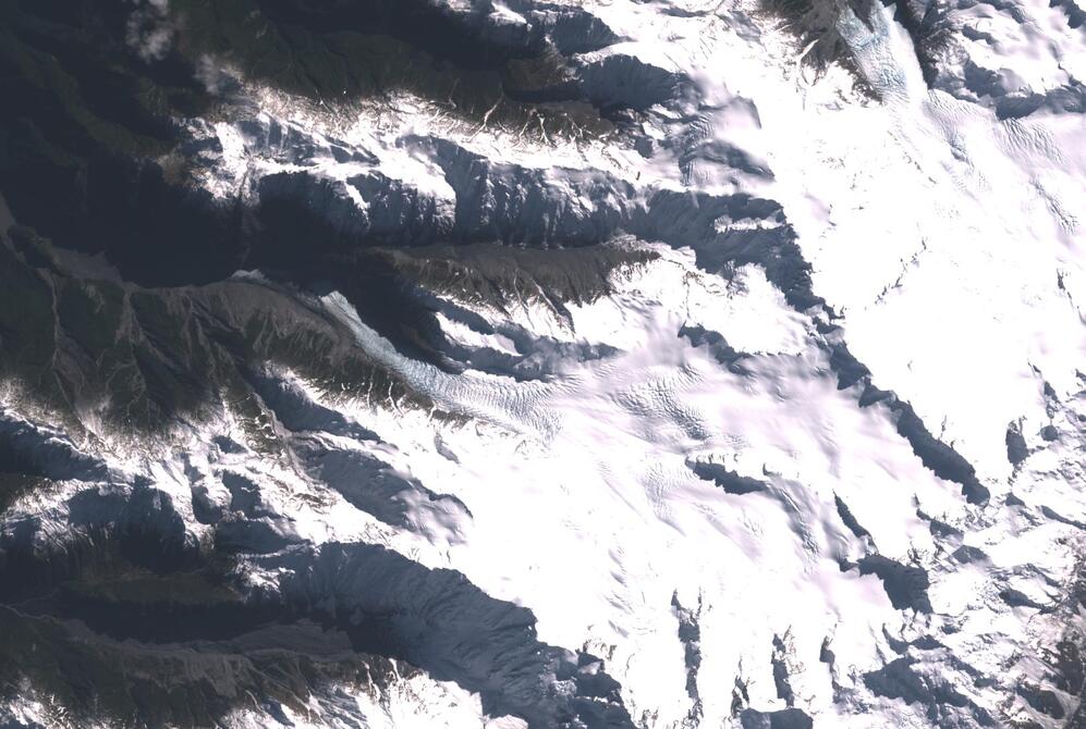 Aerial view of Fox Glacier