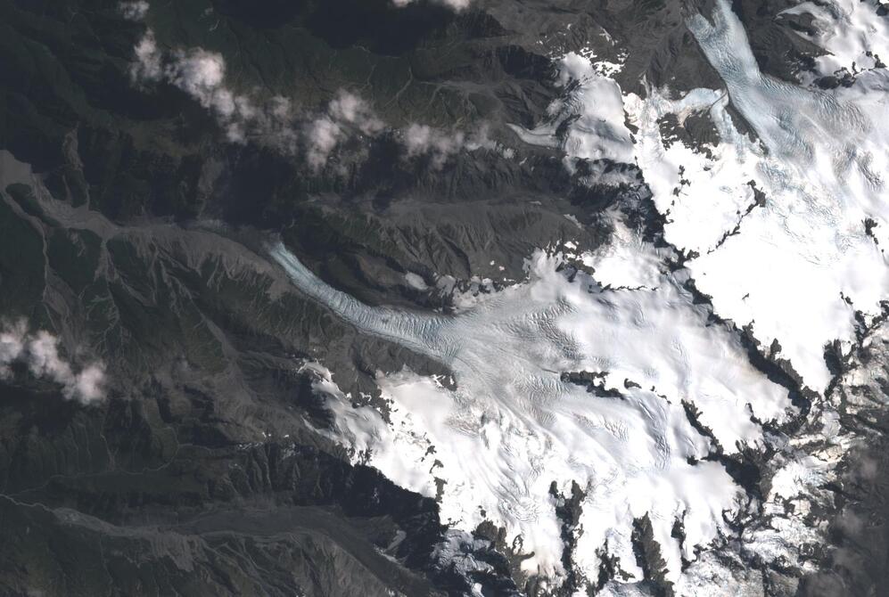 Aerial view of Fox Glacier