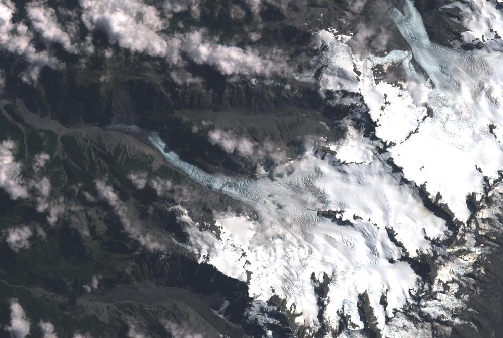 Aerial view of Fox Glacier