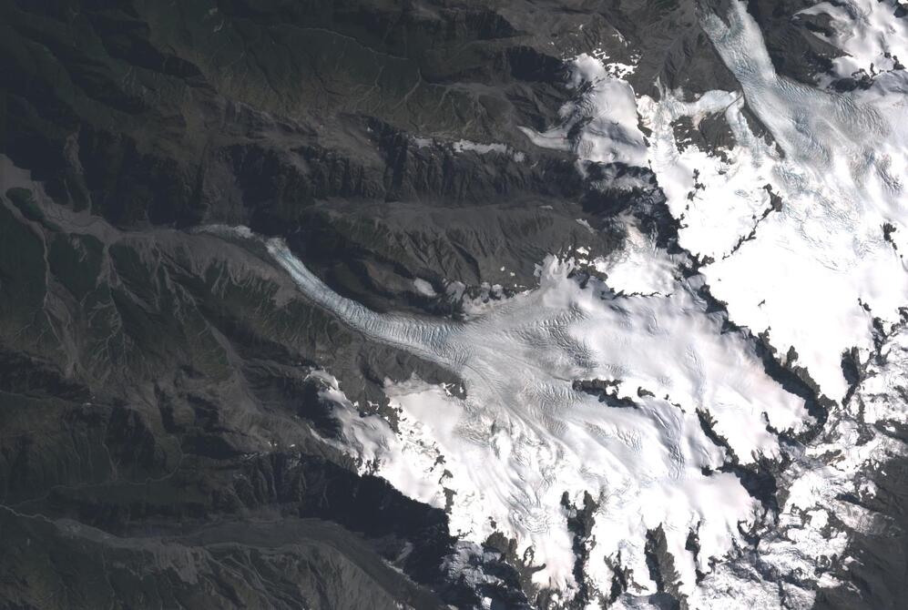 Aerial view of Fox Glacier