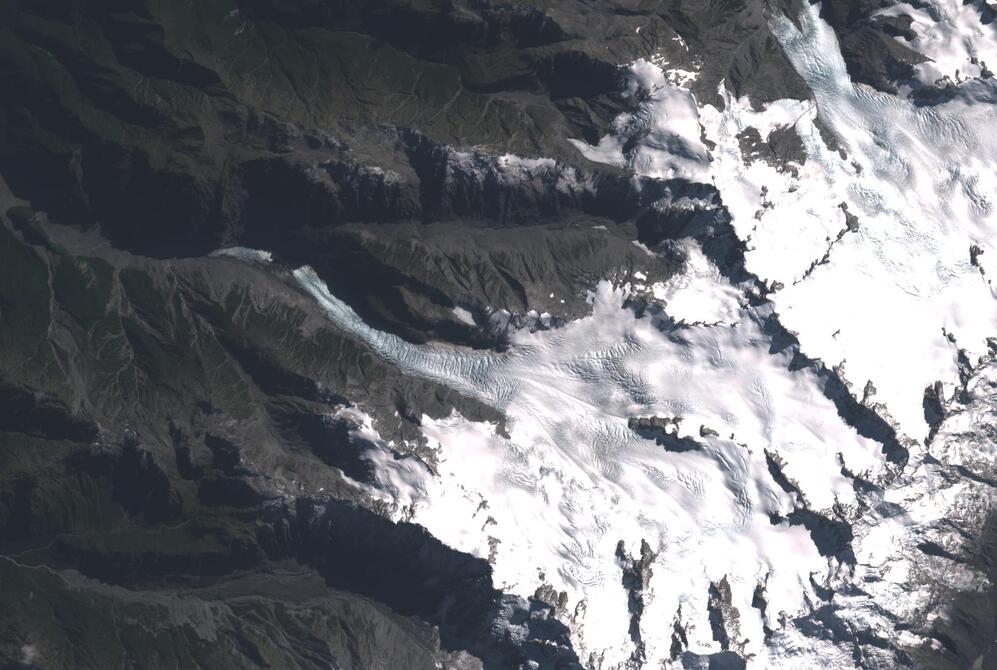 Aerial view of Fox Glacier