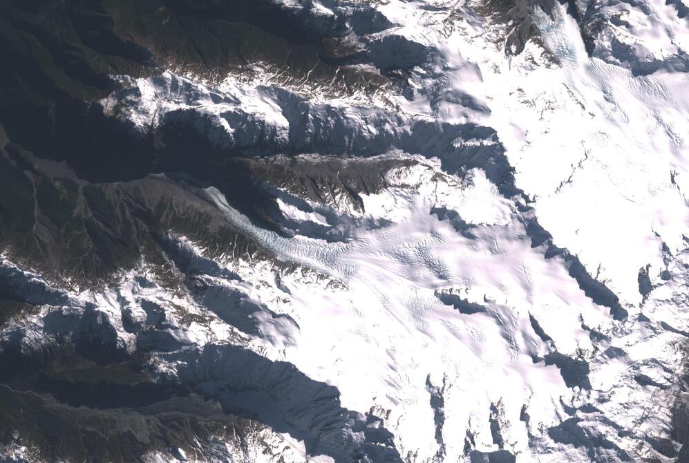 Aerial view of Fox Glacier