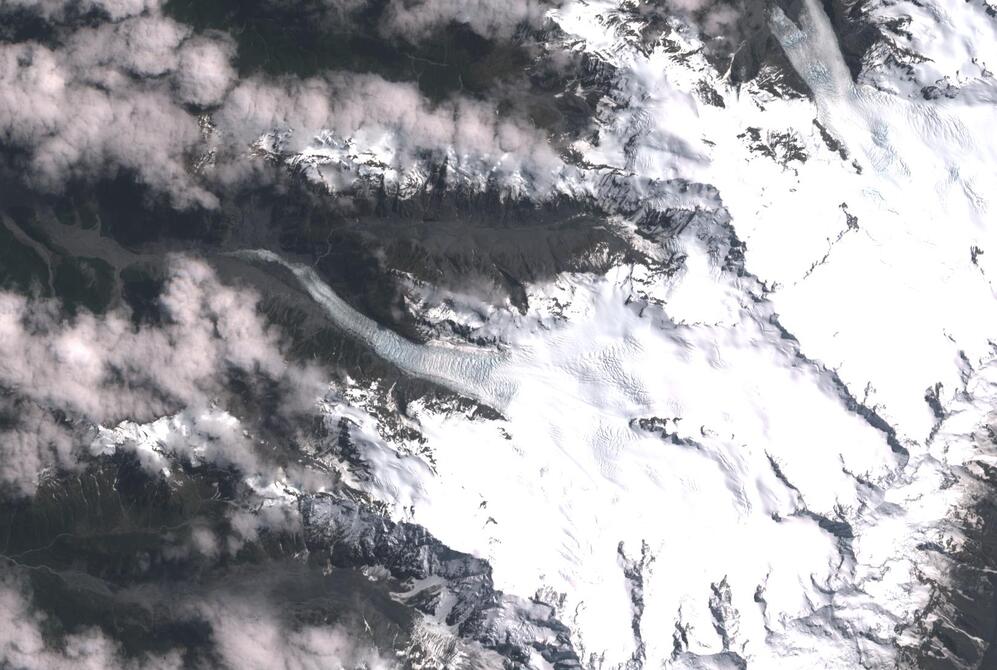 Aerial view of Fox Glacier