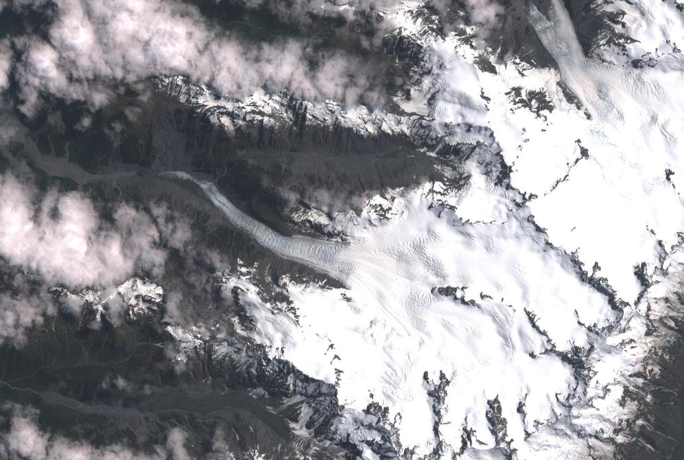 Aerial view of Fox Glacier