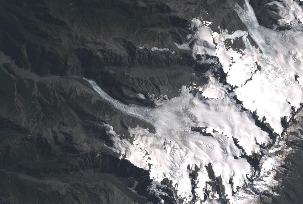 Aerial view of Fox Glacier