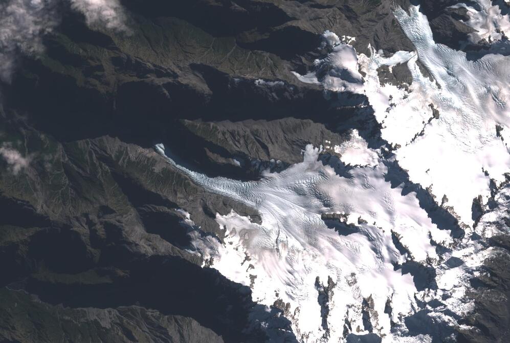 Aerial view of Fox Glacier