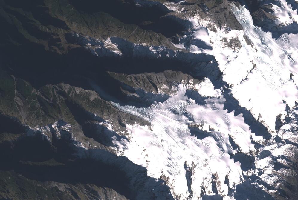 Aerial view of Fox Glacier