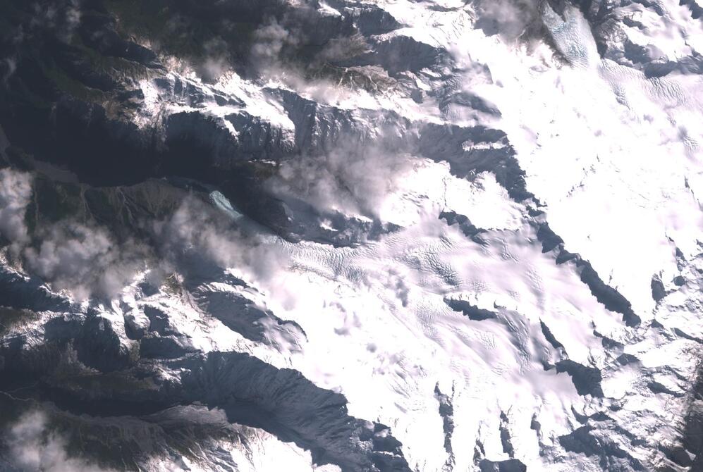 Aerial view of Fox Glacier