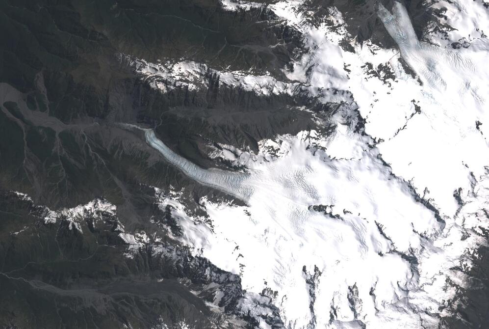 Aerial view of Fox Glacier