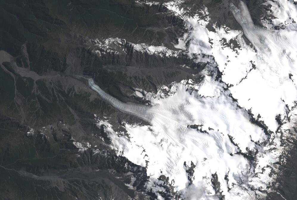 Aerial view of Fox Glacier
