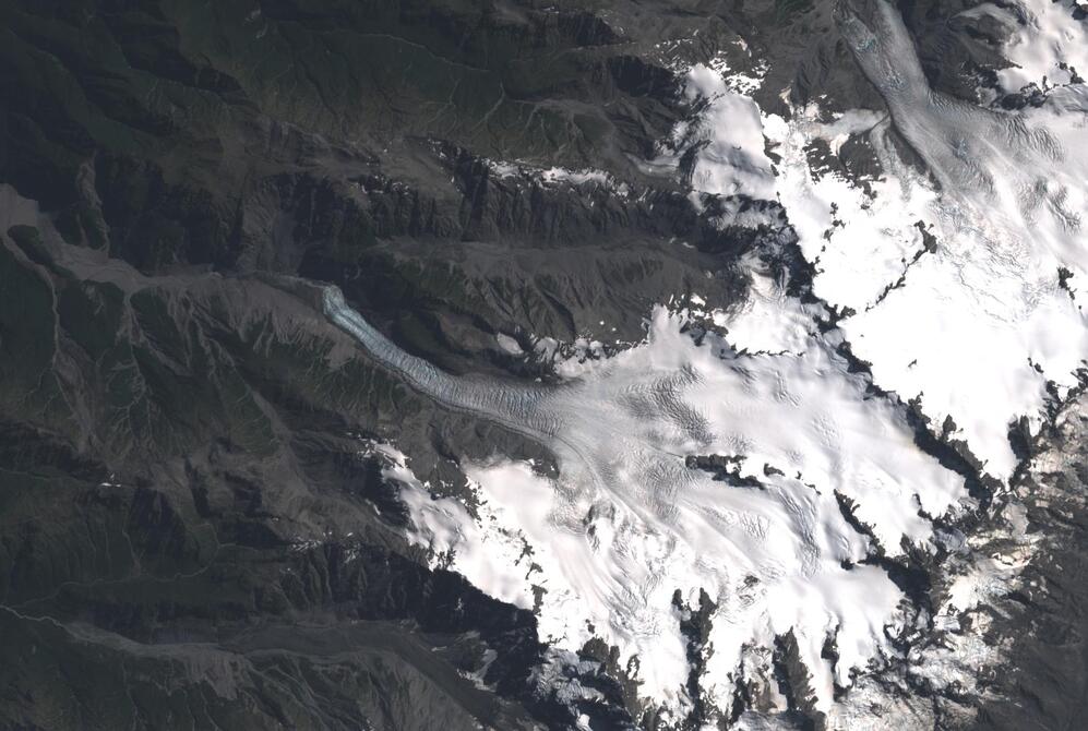 Aerial view of Fox Glacier