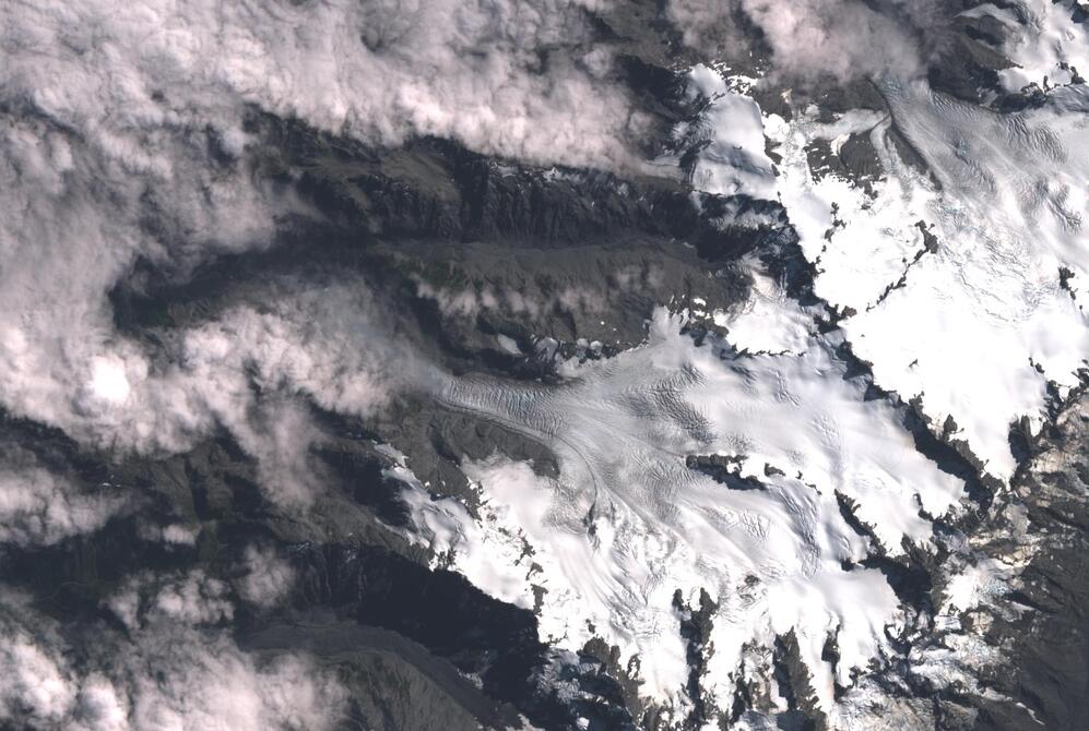 Aerial view of Fox Glacier