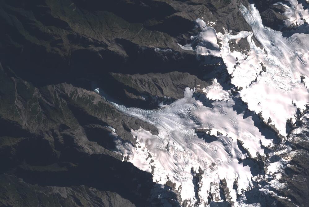 Aerial view of Fox Glacier