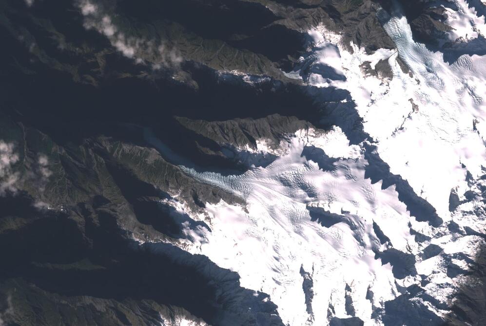 Aerial view of Fox Glacier