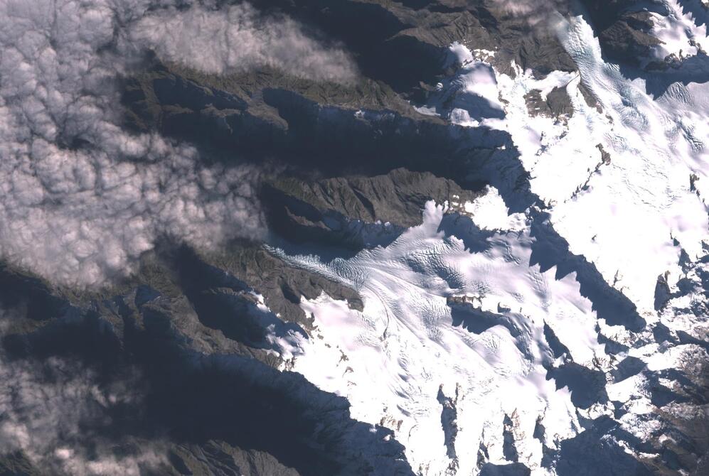 Aerial view of Fox Glacier