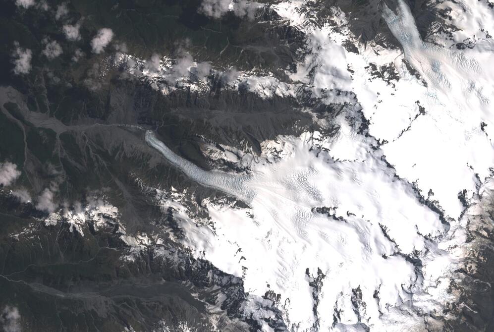 Aerial view of Fox Glacier