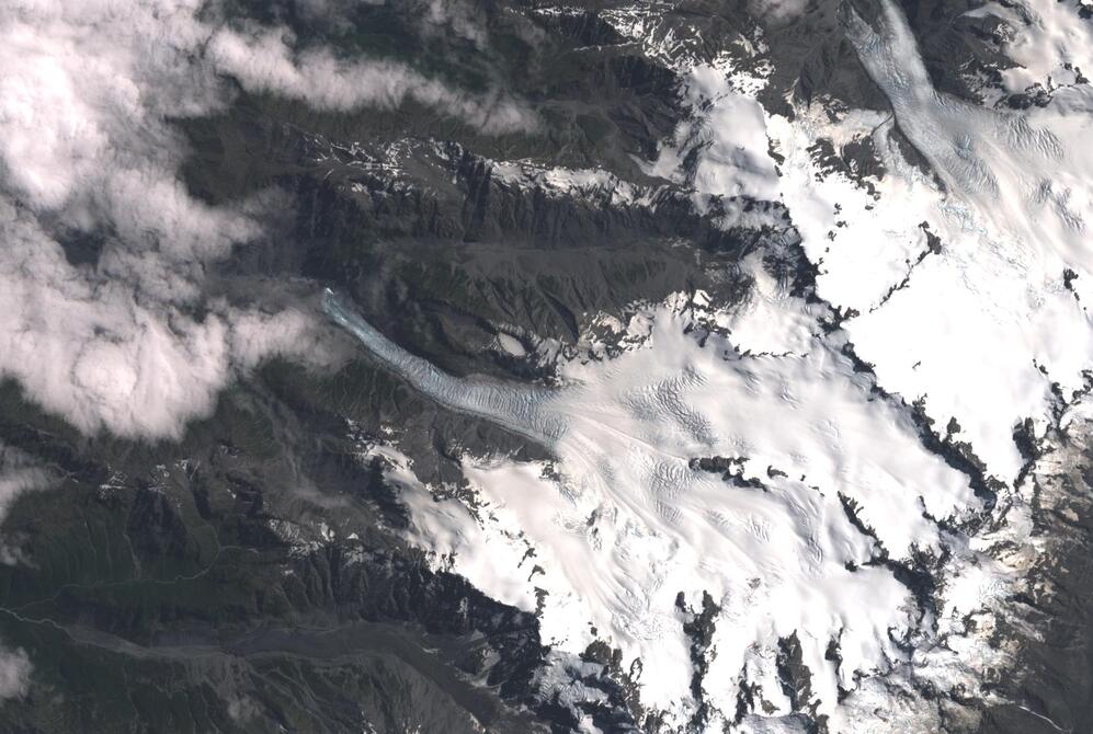Aerial view of Fox Glacier