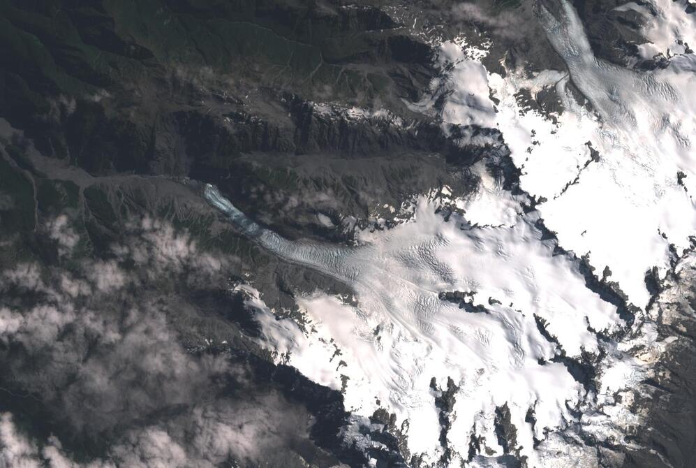 Aerial view of Fox Glacier