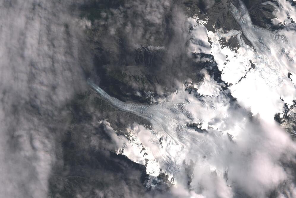 Aerial view of Fox Glacier