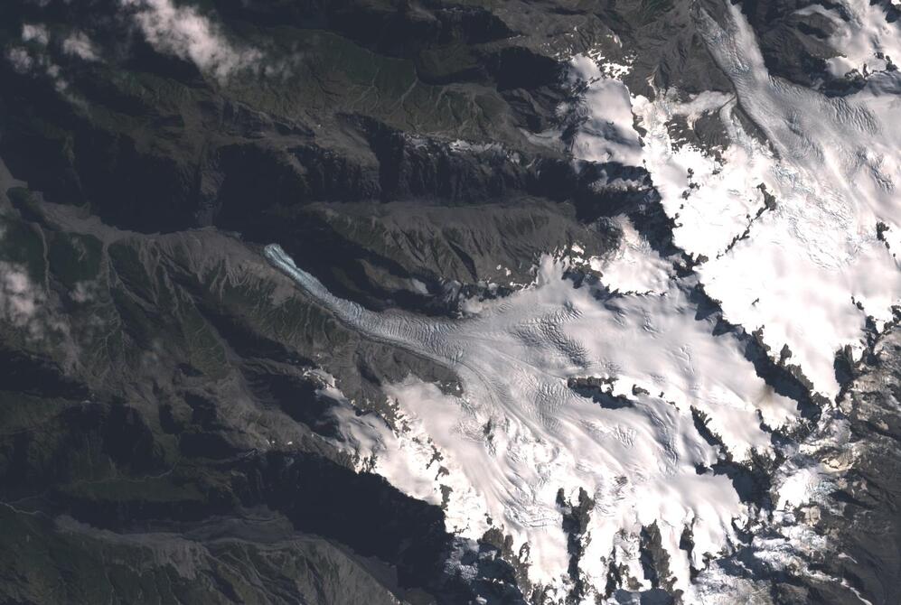 Aerial view of Fox Glacier