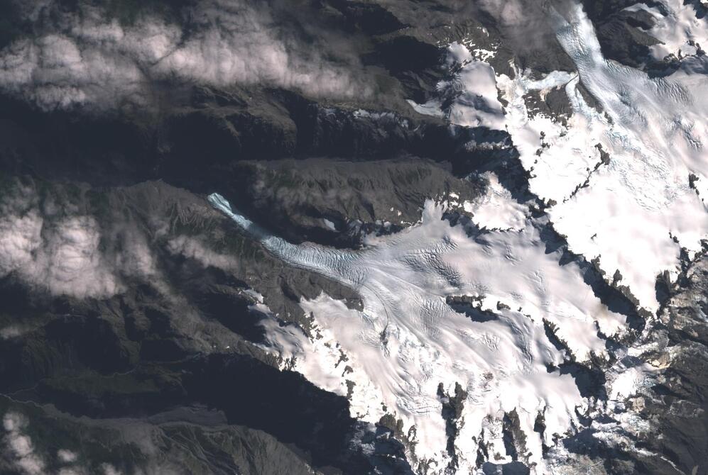 Aerial view of Fox Glacier