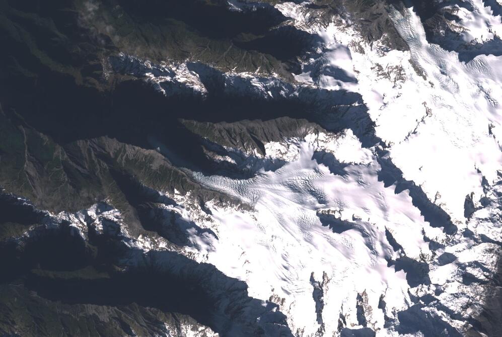 Aerial view of Fox Glacier