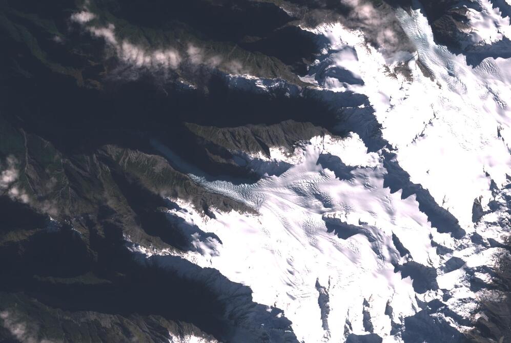 Aerial view of Fox Glacier