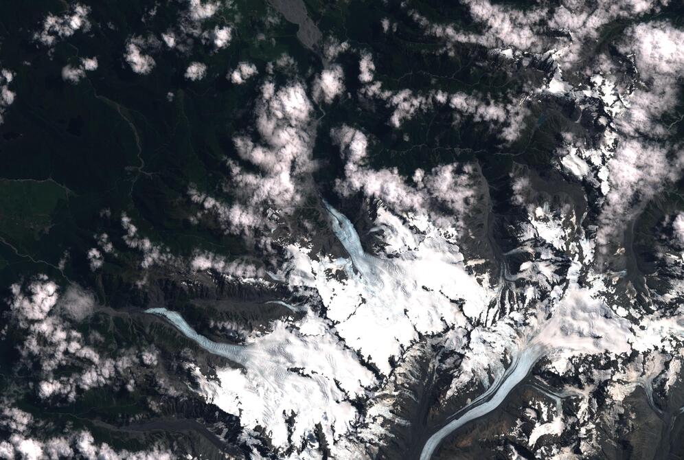 Aerial view of Franz Josef