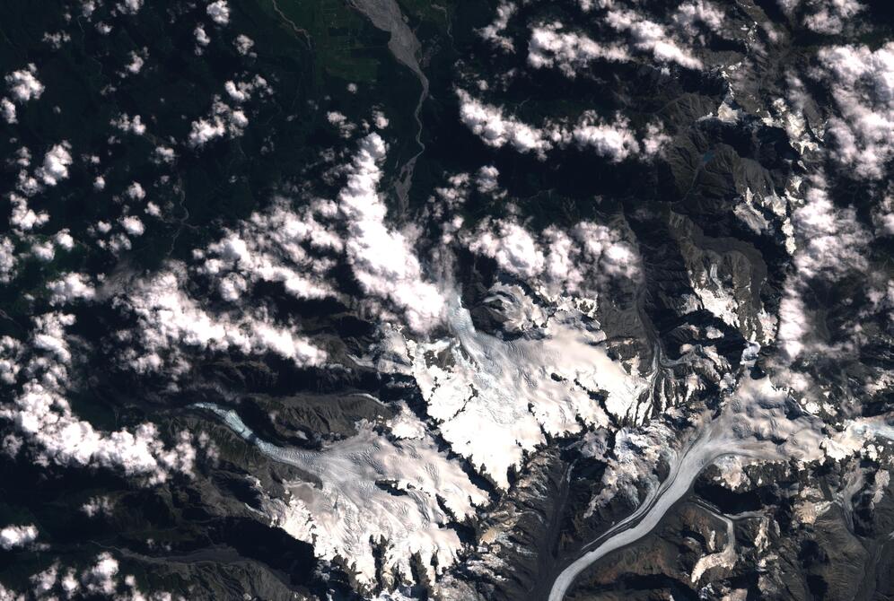 Aerial view of Franz Josef