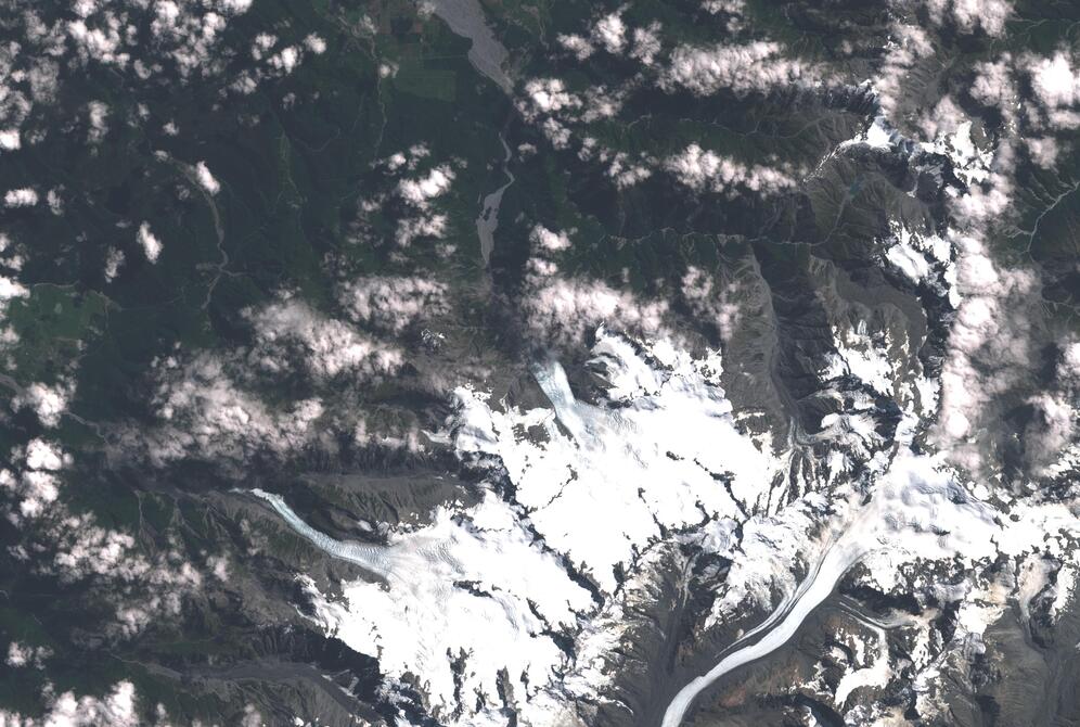 Aerial view of Franz Josef