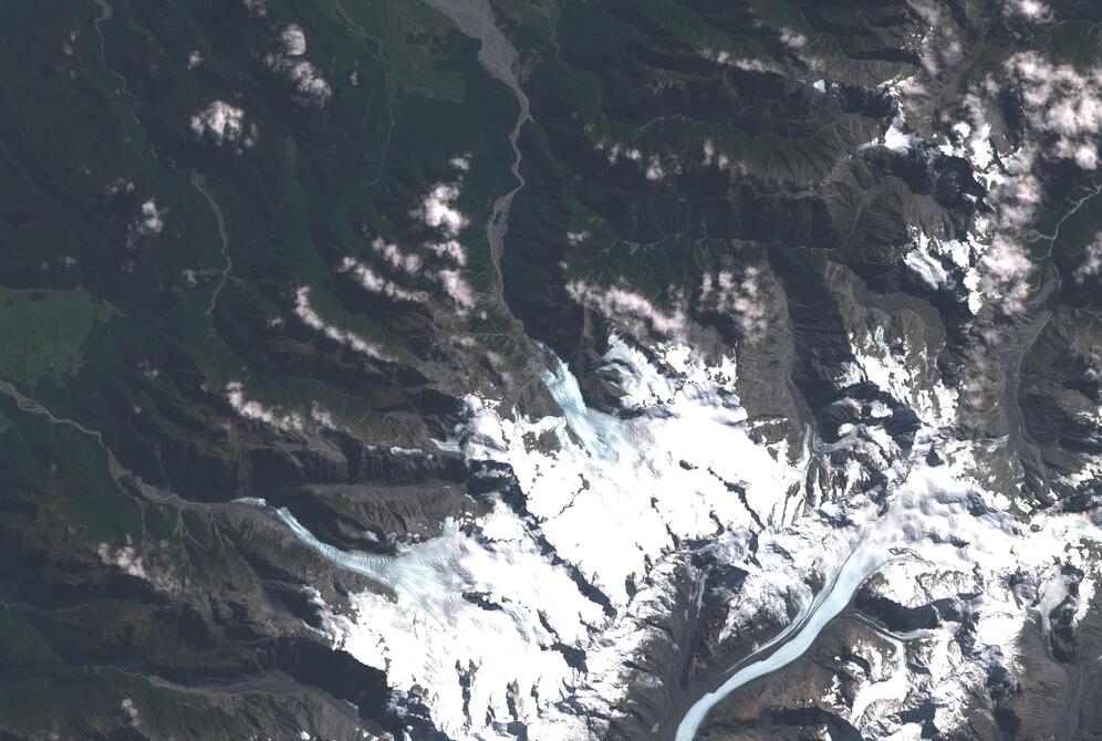 Aerial view of Franz Josef