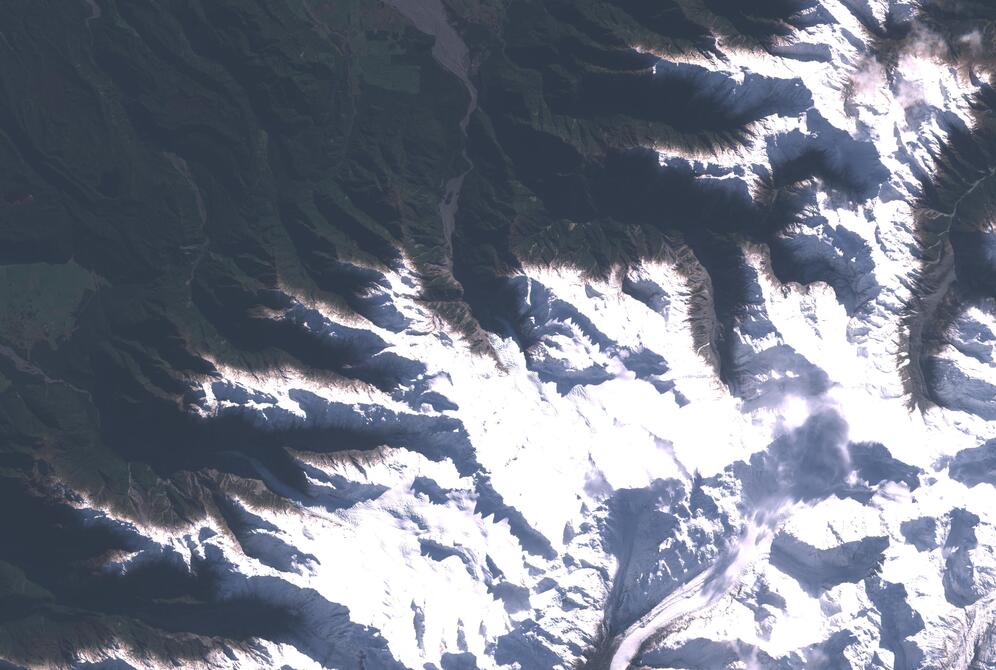 Aerial view of Franz Josef