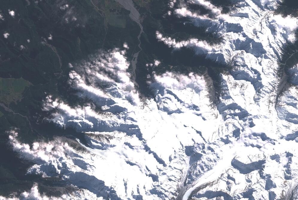 Aerial view of Franz Josef