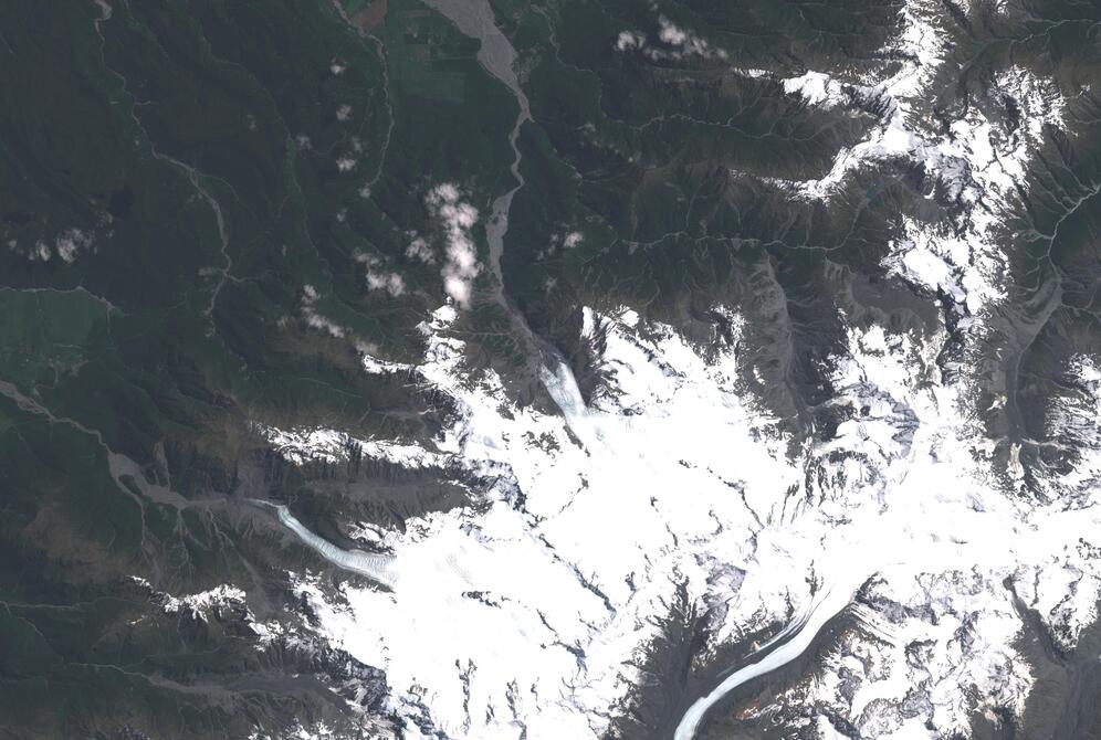 Aerial view of Franz Josef