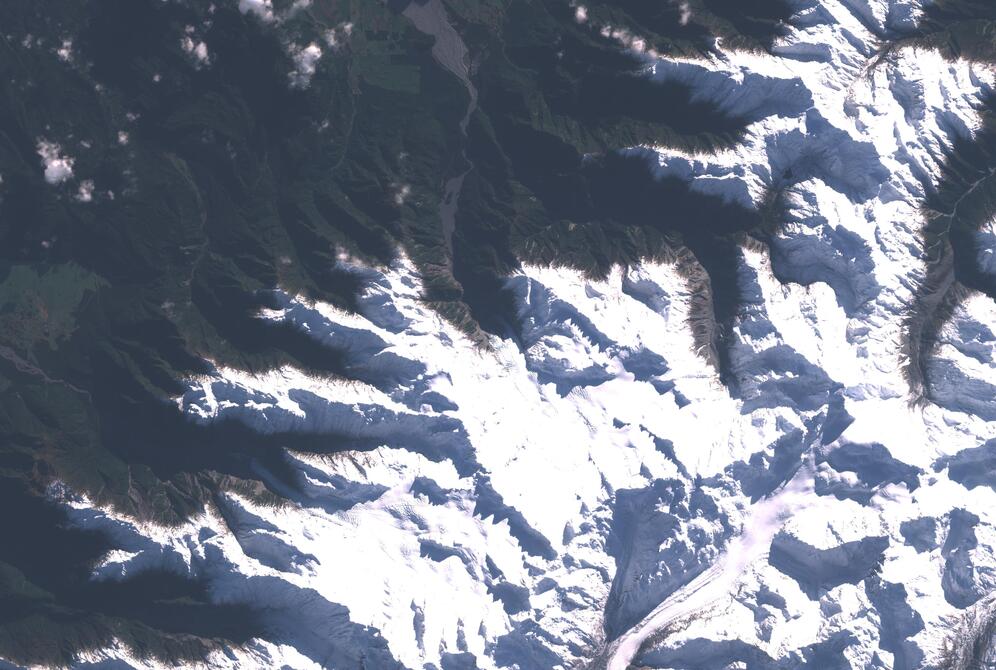 Aerial view of Franz Josef