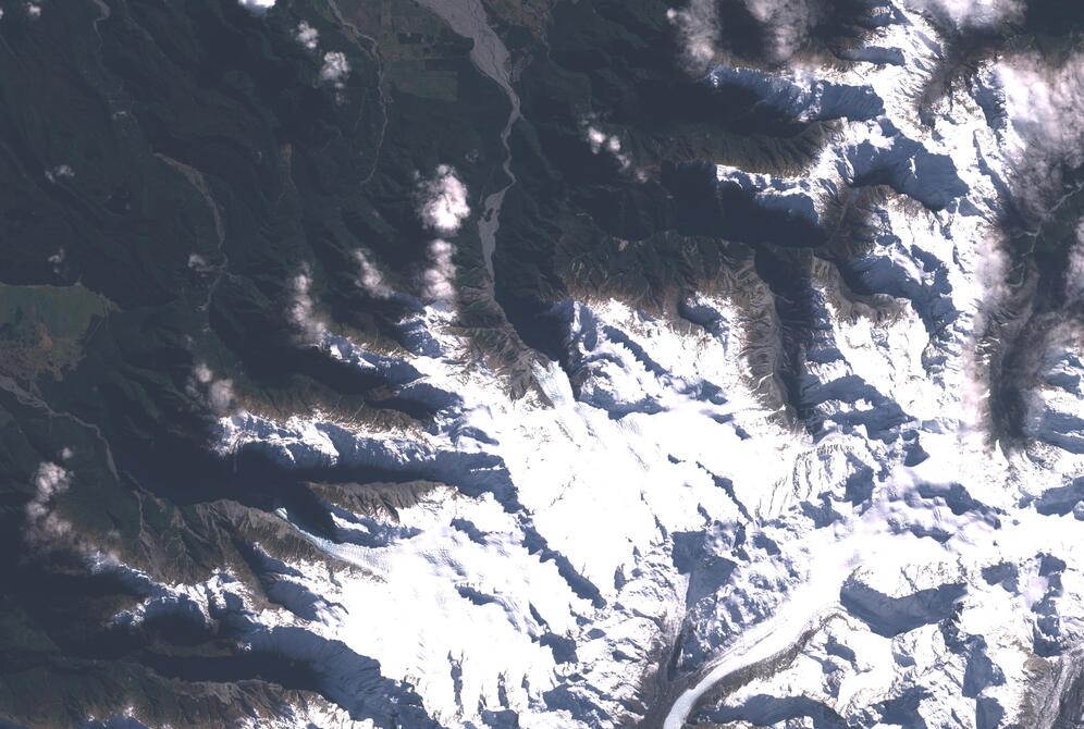 Aerial view of Franz Josef