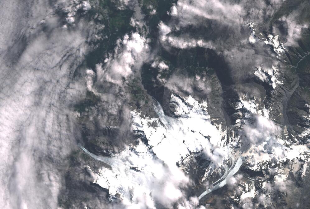 Aerial view of Franz Josef