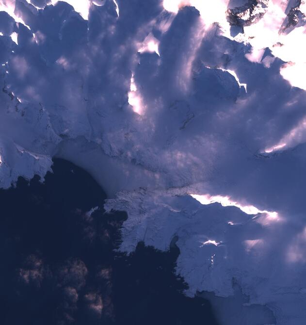 Aerial view of Kjerulf Glacier