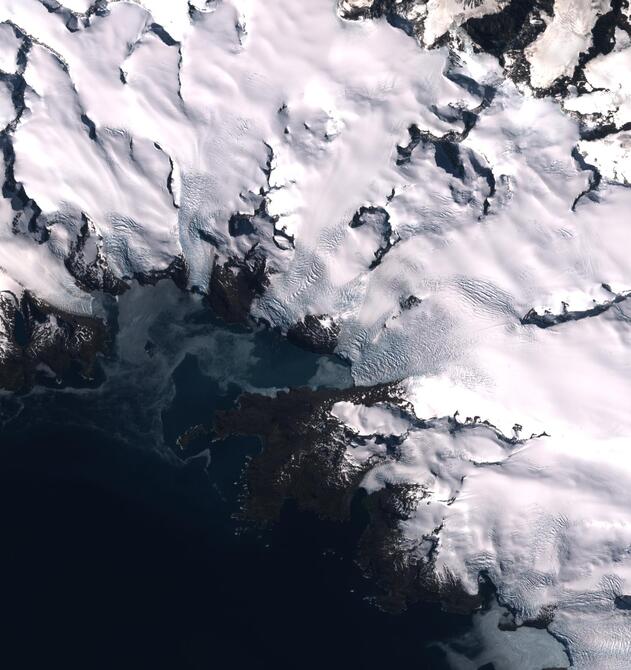 Aerial view of Kjerulf Glacier