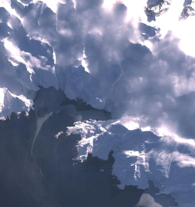 Aerial view of Kjerulf Glacier